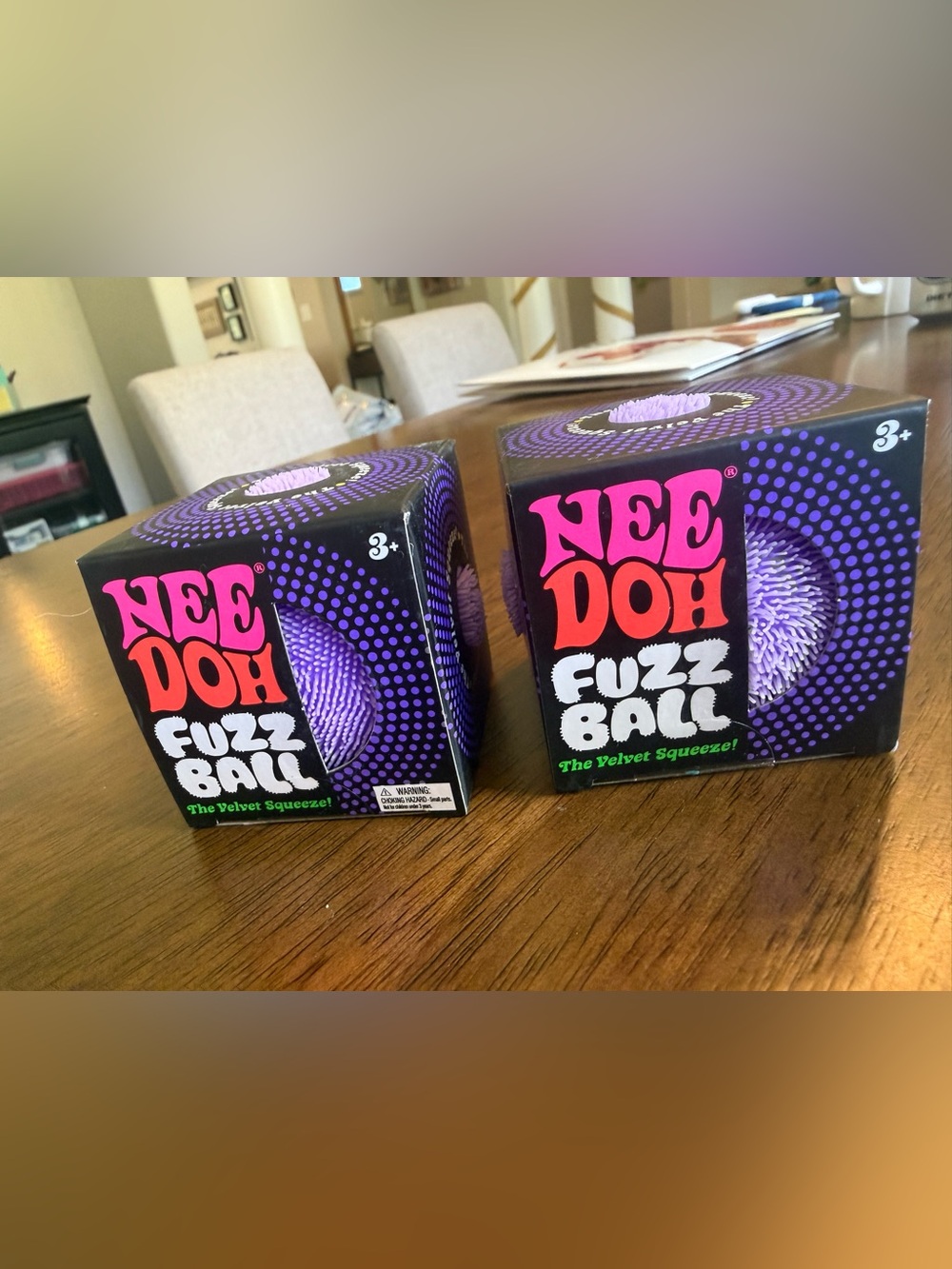NeeDoh Fuzz Ball Purple Schylling Sensory Fidget Toy Lot of 2 New in Package